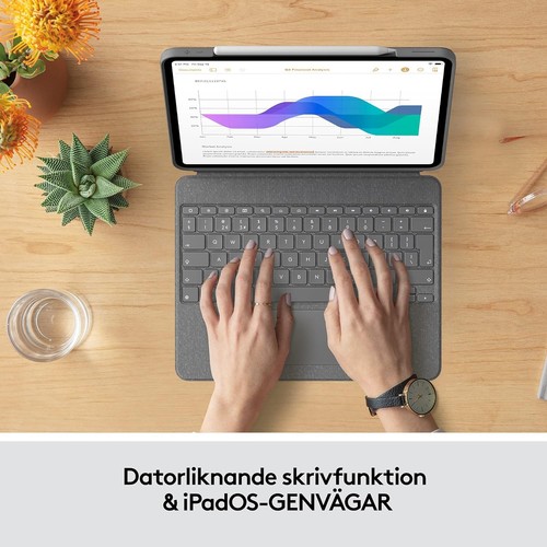 Logitech COMBO TOUCH - GREY - PAN NORDIC 12.9" (5th Generation) COMBO TOUCH Grey - Bild 8 von 10