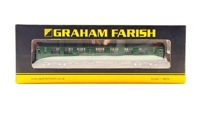 GRAHAM FARISH SPUR N - 374-460 - BULLEID COMPOSITE CORRIDOR COACH BR GRÜN (SR)