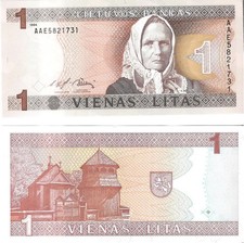 LITHUANIA - 1 Litas (1994) Pick 53a, Uncirculated