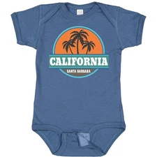 Inktastic Santa Barbara California Baby Bodysuit Beach Palm Tree Vintage Retro