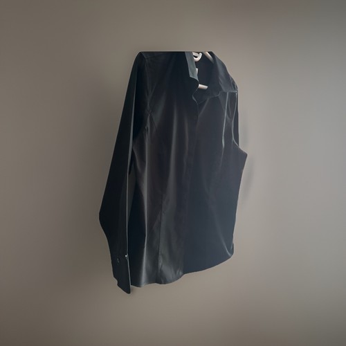 Women s Chico s Long Sleeve Blouse - Size 2 - Black 100% Cotton Button Down - Picture 3 of 5