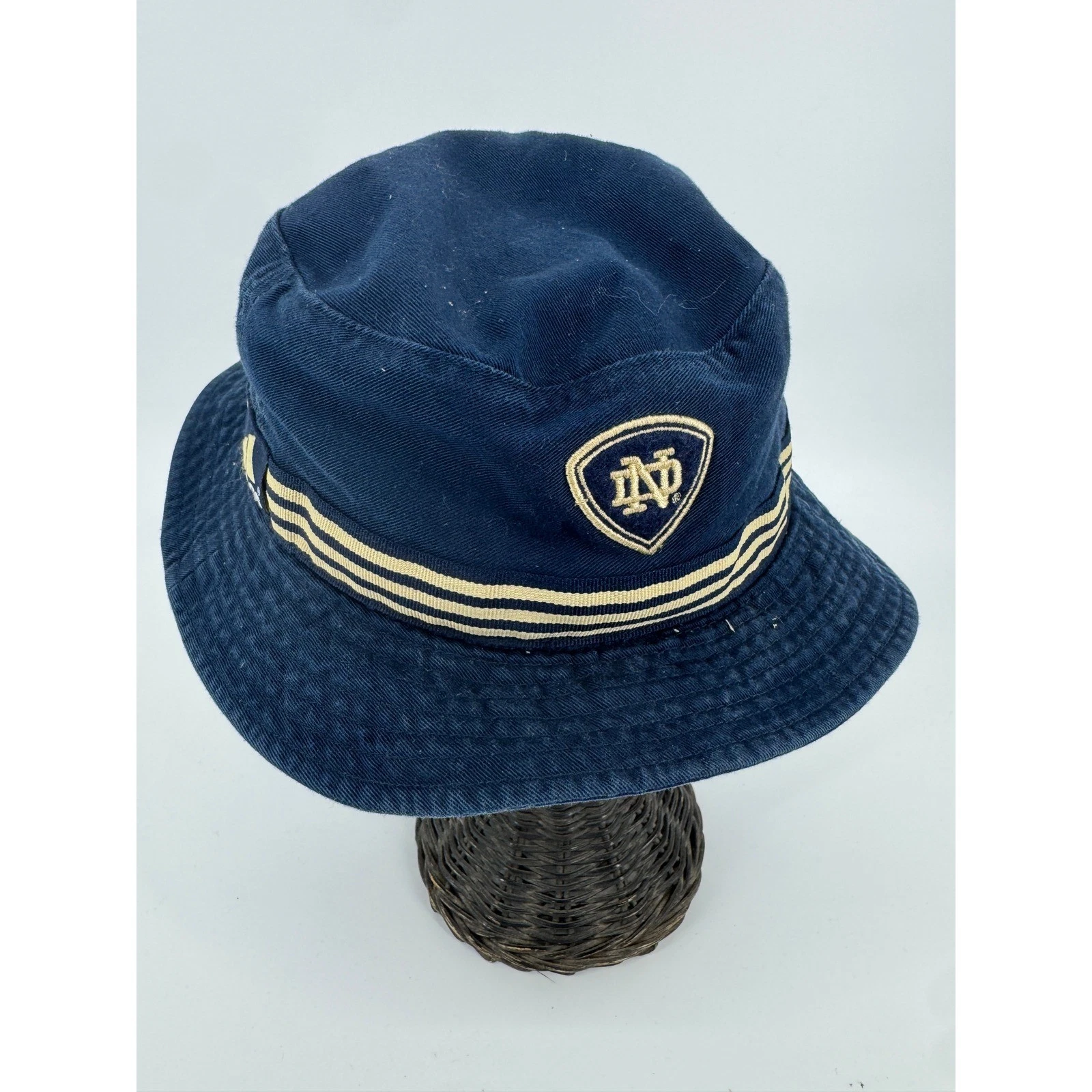 Adidas Notre Dame Fighting Irish Bucket Hat Cap Navy Blue S/M