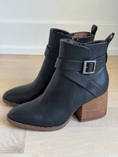 Korks Kork-Ease Womens Size 9M Shyla Block Heel Black PU Zip Boots Booties NEW