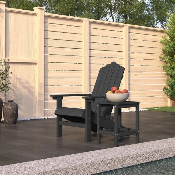 Adirondack Gartenstuhl Mit Tisch Hdpe Anthrazit Wetterfester-image