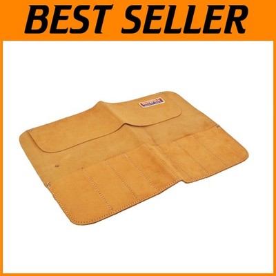 Suede Leather Tool Roll - 8 Pocket Chisel Organizer