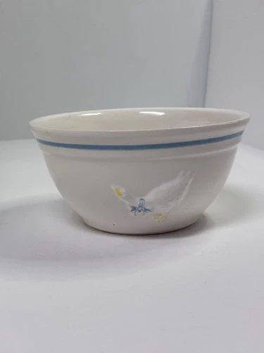 Vintage McCoy Country Goose 6” Cottage Farmhouse White Ceramic Mixing Bowl