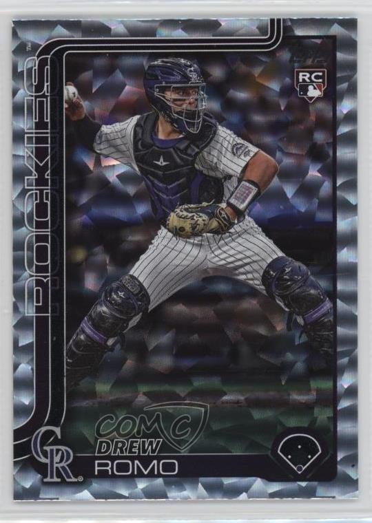 2025 Topps Series 1 Silver Cracked Foilboard Drew Romo #296 Rookie RC 05k6