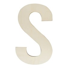 Unfinished Wooden Letters 12 Inch, Large Wood Letters S for Wall Decor
