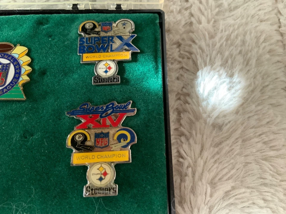 Steelers 4 pines de campeonato y pin de afiliación nacional 5 colección total NFL Foto 3 de 4
