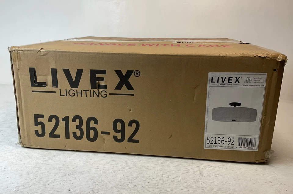 Livex Lighting Meridian 4 Light 18" Wide Single Semi-Flush, 52136-92 - Bronze - Image 3 of 3