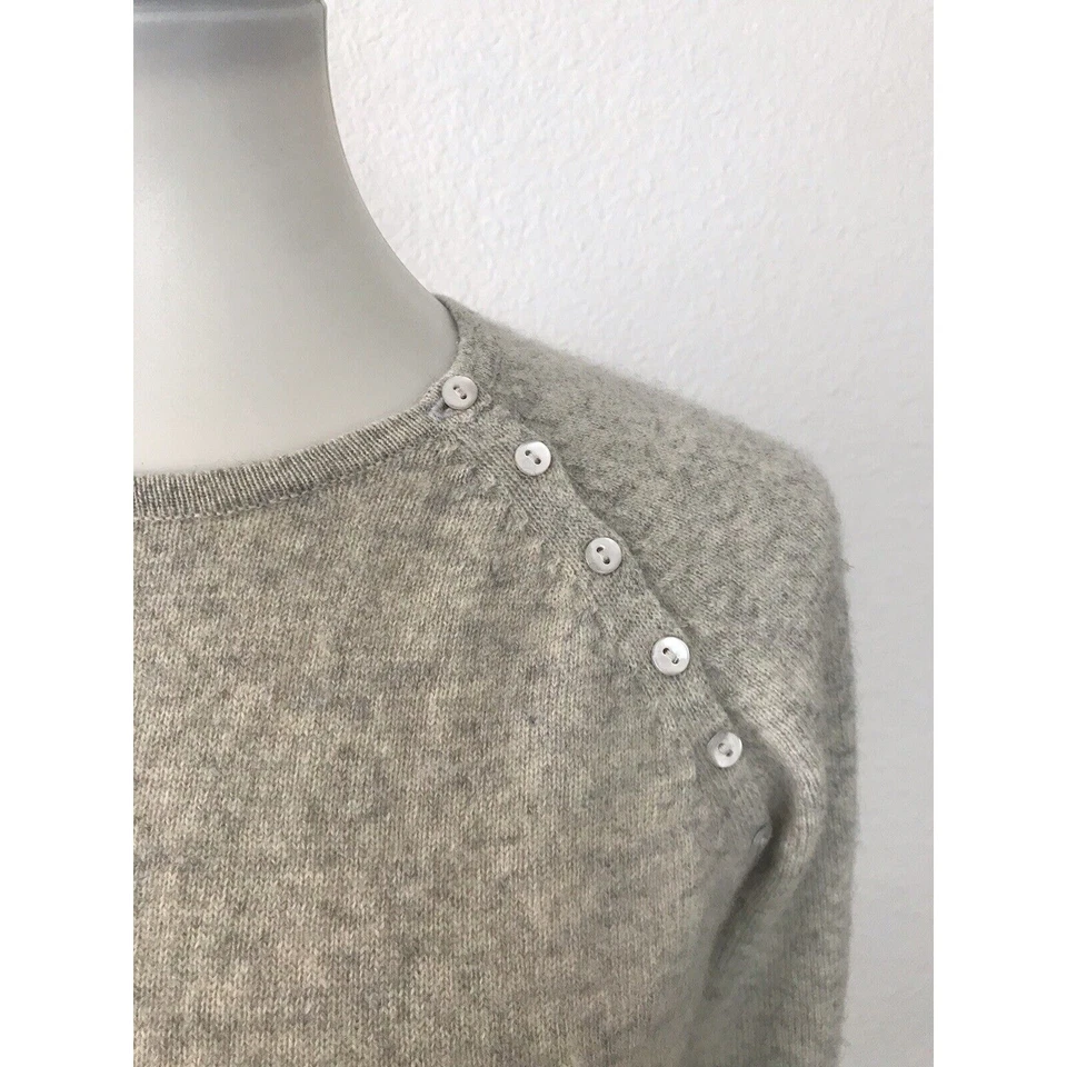 Easel Lane Crawford Sweater Women Sz S Pullover Knit Cashmere Gray FLAW - Image 2 of 4
