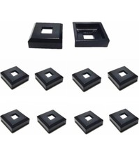 1/2" Iron Baluster Square Shoes for Indoor Stairs Satin Black Pack of 10pcs 
