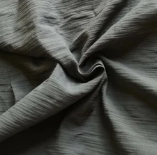 Charcoal Gray Soft Crinkle Tight-Weave Gauze from Italy! Soft and Light!
