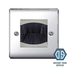 BG Nexus Decorative Light Switches & Sockets Polished Chrome White Inserts Range
