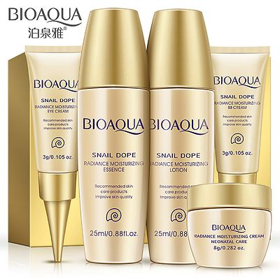 BIOAQUA 5 STÜCK Schneckenextrakt Hautpflege-Sets Serum Lotion Toner BB Creme Augencreme 