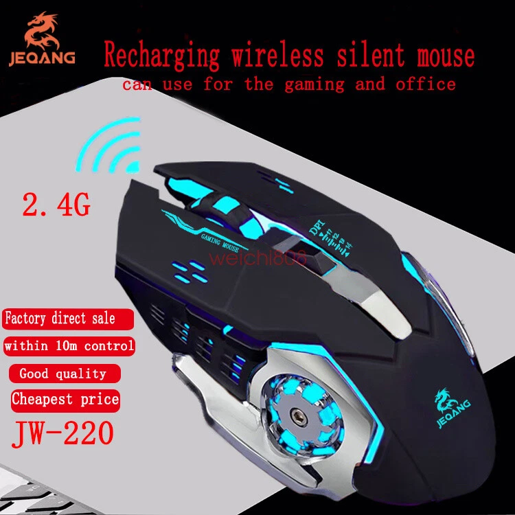 6D LED Rechargeable Wireless Backlit USB Optical Ergonomic Gaming Mouse Mice - Image 2 of 4