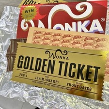 Willy Wonka Golden Ticket with Chocolate wrapper gift kit No chocolate inside
