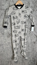 Carters Kids Size 4 Gray Gamer Gaming Footed Pajamas Sleepwear NEW
