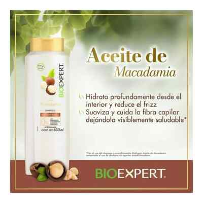 2 X BIOEXPERT Shampoo Aceite de Macadamia Anti Frizz 650 ml ea
