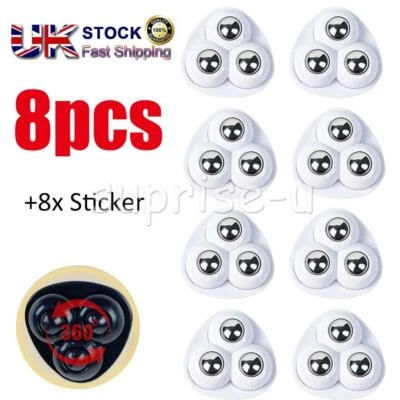 NATURE.LIFE1 8 PCS Castor Wheels Heavy Duty Swivel Caster Pulleys for Bins Small Furniture AU