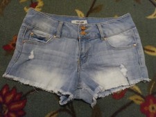 Refuge Womens Jean Shorts 2 Blue Raw Hem Cut offs Stretch Light Wash Denim