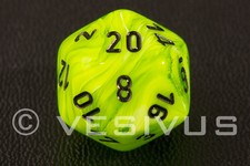 DICE Chessex VORTEX BRIGHT GREEN Marble Swirl d20 Single RPG Game D D 27430