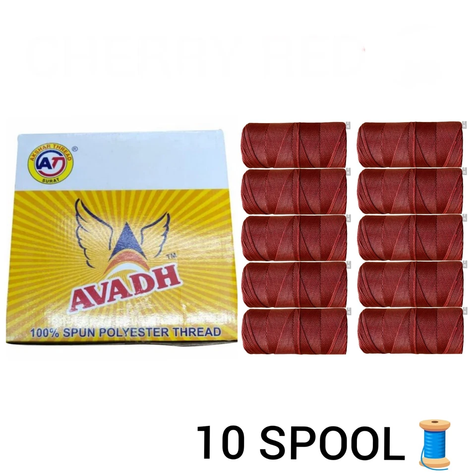 Avadh Spun Polyester DARK RED Thread suitable for all types of sewing - Image 3 of 3