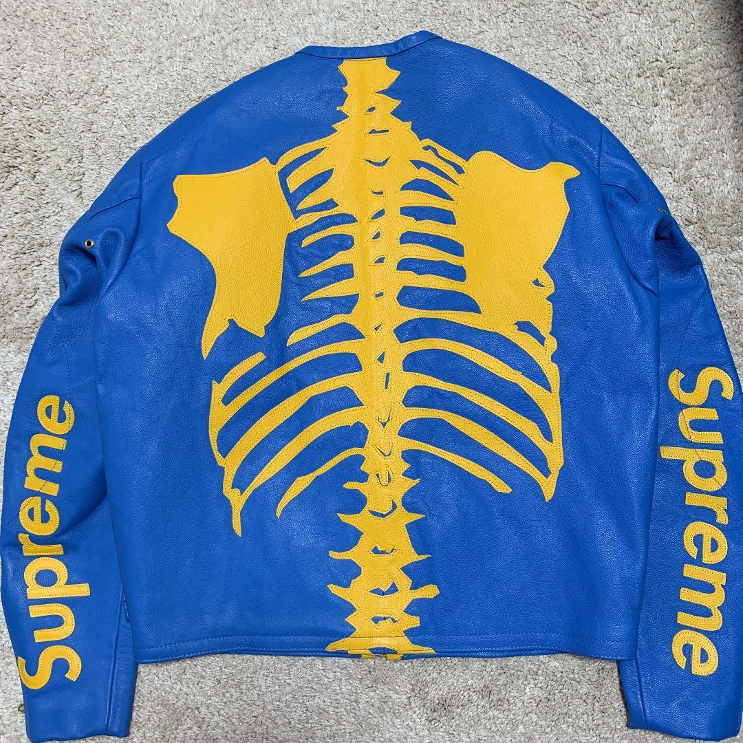 Near Mint Supreme Vanson Leather Bones Jacket Collaboration Near Mint Supreme Vanson Leather Bones Jacket Collaboration