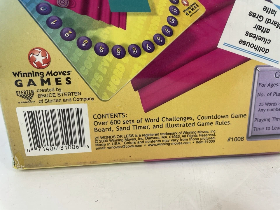 2000 Winning Moves Boardgame 25 Words or Less Brand. Ew Sealed - Image 4 of 4