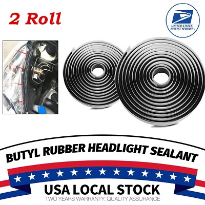 2X Butyl Tape Rubber Glue Adhesive Car Windshield Headlight Door Sealant Reseal
