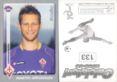 Fußballer Panini 2008-09 -figur-aufkleber N.133-FIORENTINA-JORGENSEN Neu New