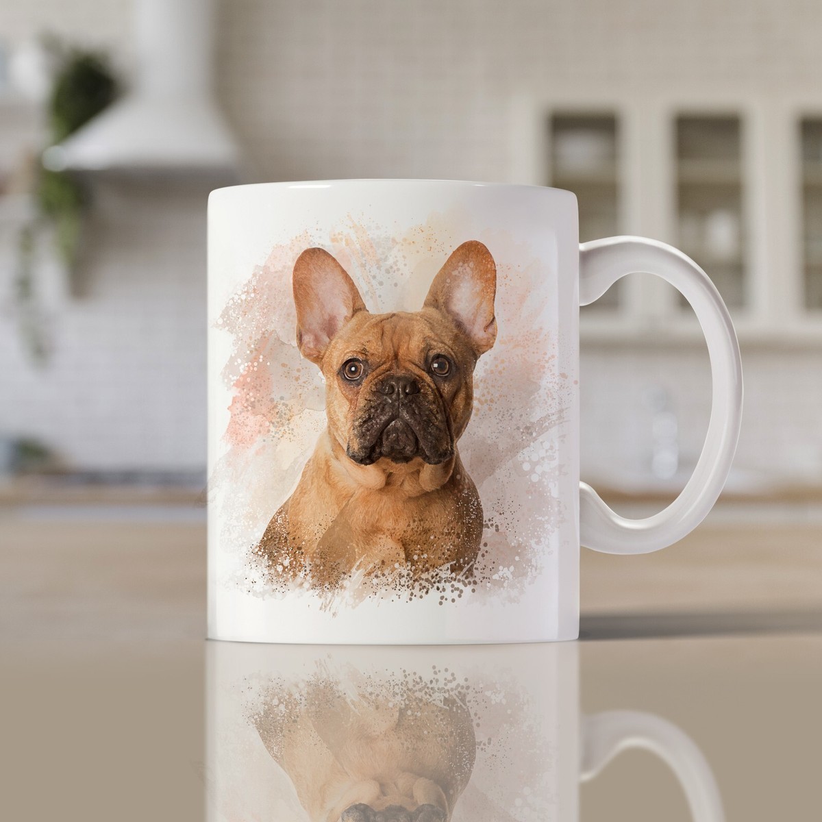 French Bulldog Tan Dog Mug Watercolour Design White AAA* A