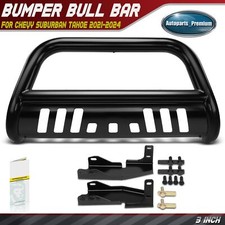 3 Black Bull Bar Bumper Push Grille Guard For Chevy Suburban Tahoe 2021-2024