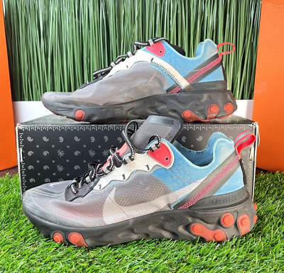 Nike React Element 87 NBY Blue Chill Solar Red Mens Shoes AQ1090-006 Size 9
