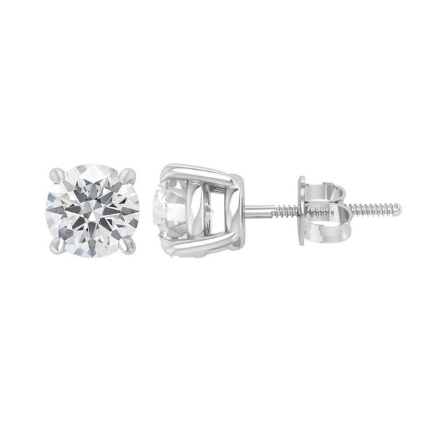 Lab Grown Diamond Studs Earrings in 14k White or Yellow Gold GH VS