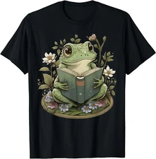 Cute Cottagecore Floral Frog Aesthetic Girls Women Graphic Gift Unisex T-Shirt