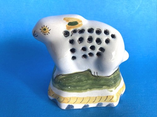 Vintage Ceramic Rabbit Authorized Copy Native Niave Flowers Frog- Portugal - Picture 4 of 12