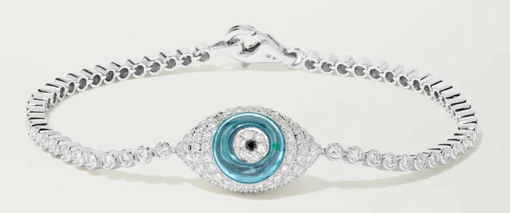 Lorraine Schwartz 18-karat White Gold, Topaz Diamond Bracelet