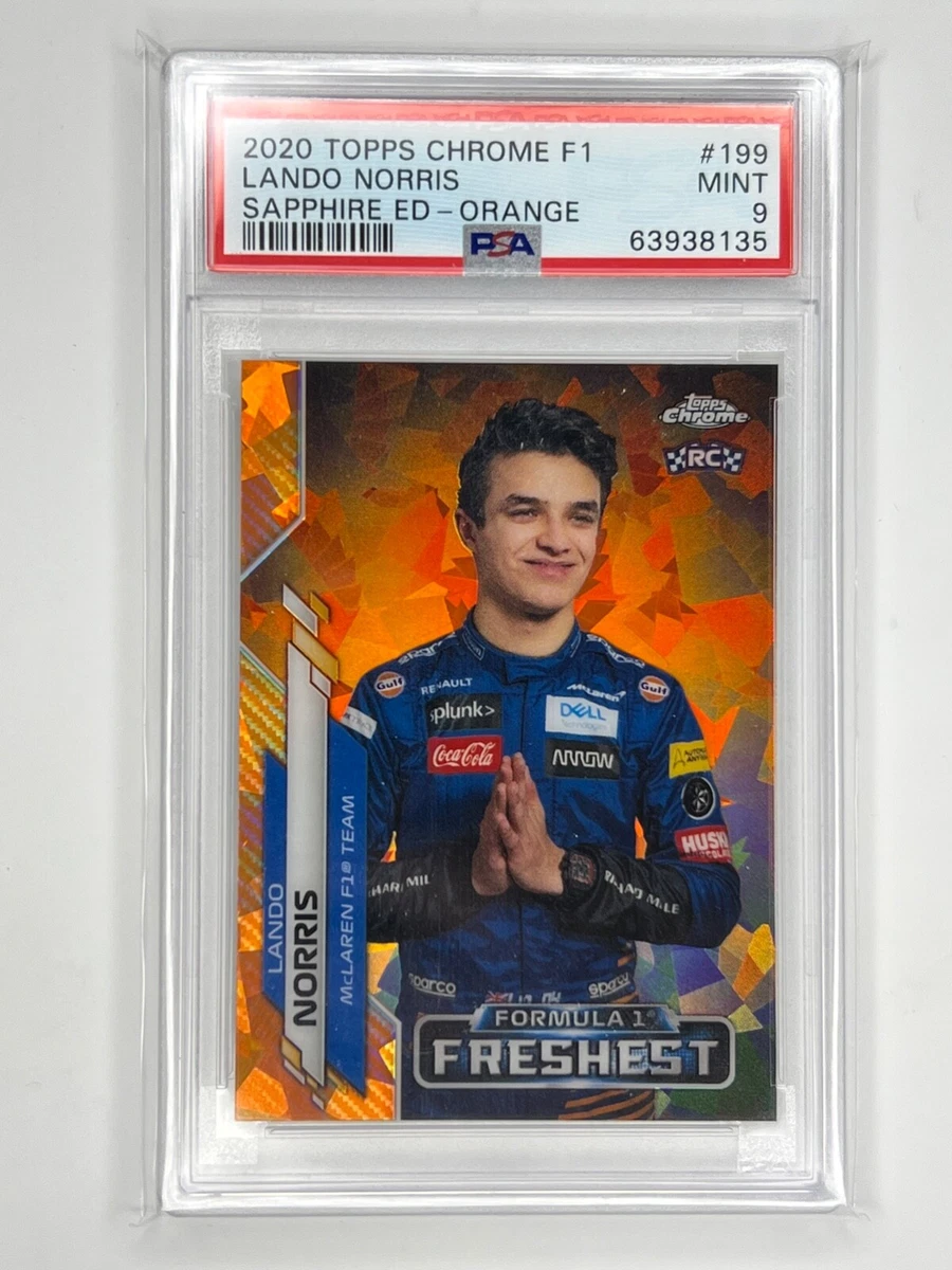 2020 Topps Formula 1 F1 Sapphire Lando Norris Orange Rookie Card RC #199 PSA 9