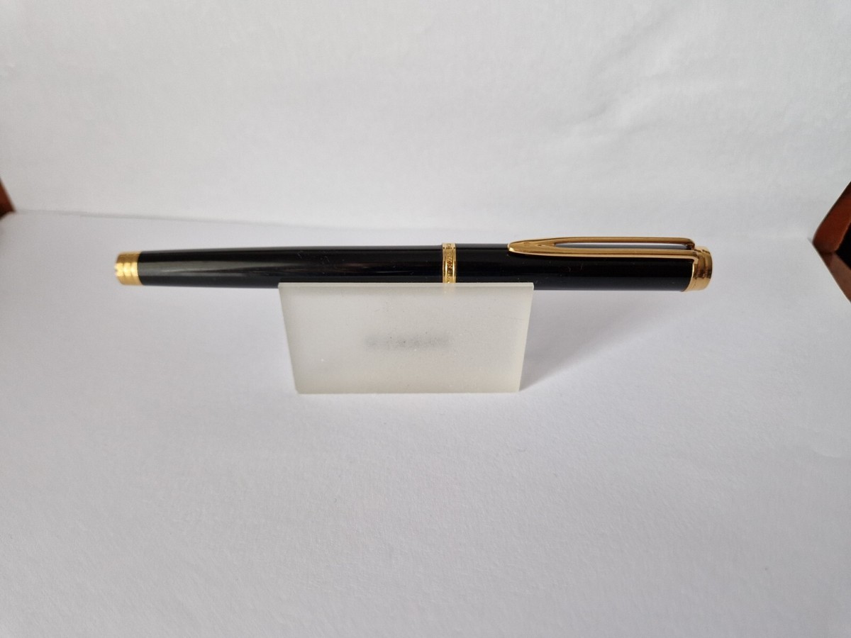 Waterman Ideal Nib 18k-750-Black and Gold-Made in France-Fountain