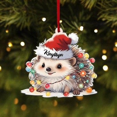 Custom Hedgehog Christmas Ornament Acrylic Ornament Cute Hedgehog