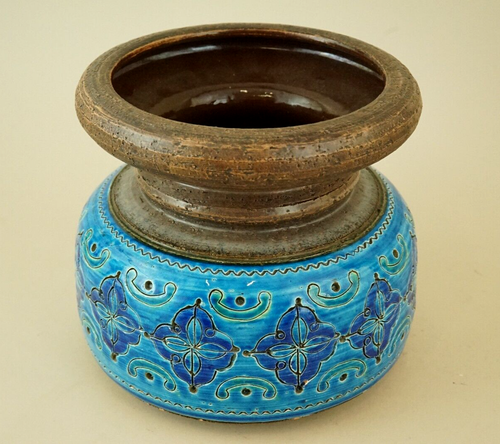 Aldo Londi Bitossi Vaso ceramica maiolica decoro Arabesque Design Moderno 1950 - Foto 9 di 24