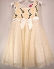 Pinky Girls 5 Ivory Sequin Flower Girl Dress Satin Ribbon Sash Party