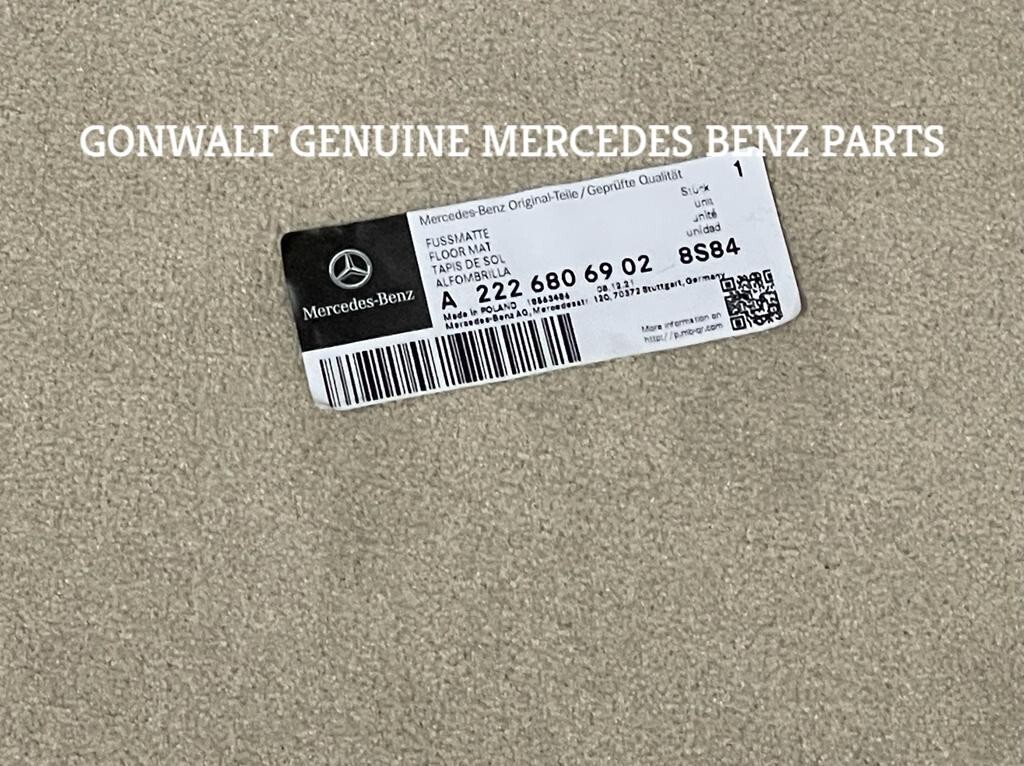 Mercedes Benz New Beige Carpeted Floor Mat W222 S-Class Set 4 OE 