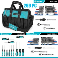 DURATECH 269-Pieces Home Repair Tool Set Daily Use Mechanics Hand Tool Kit w/Bag