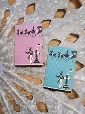 Vintage Set of 2 Art Deco Playing Cards, Silhouette Swap Trade Cards, Couple