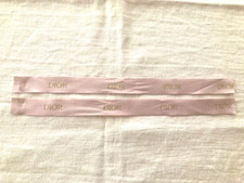 Dior pair of pale pink silk ribbons 11" L x 7/8"W each