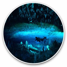 2 x Vinyl Stickers 20cm - Cave Scuba Diving Diver Dive Ocean Cool Gift 8100