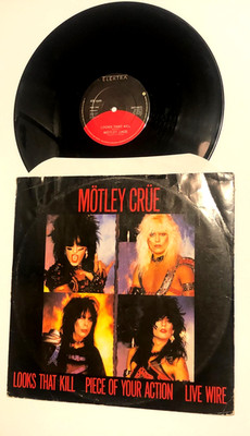 Motley Crue Looks That Kill / Piece Of Your Action / Live Wire 12'' Ep Lp  UK  Vg