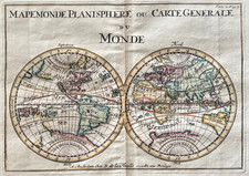 Mappamondo De La Feuille 1707 – Doppio Planisfero Antico Colorato